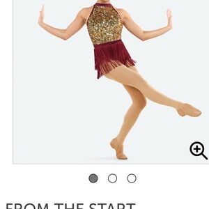 Revolution Gold and Burgundy Sequin Dance Costume “FROM THE START” RC25721 LC